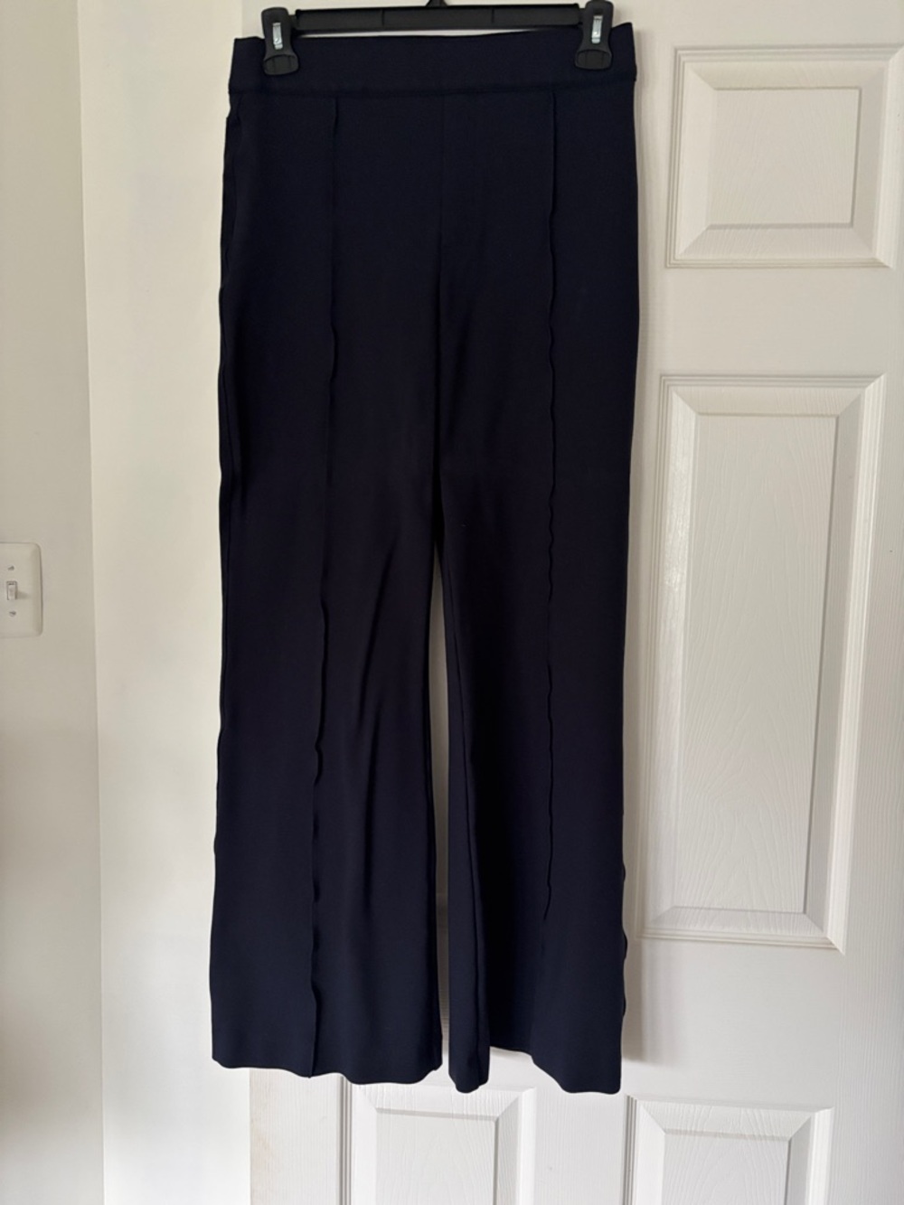 SPANX Navy Wide-Leg Ponte Trousers